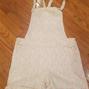 Girls Sprinkles Overall Shorts